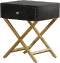 Black and Brass End Table - Modern Eclectic