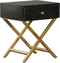 Black and Brass End Table - Modern Eclectic-2