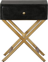 Black and Brass End Table - Modern Eclectic-3