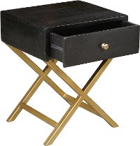 Black and Brass End Table - Modern Eclectic-4