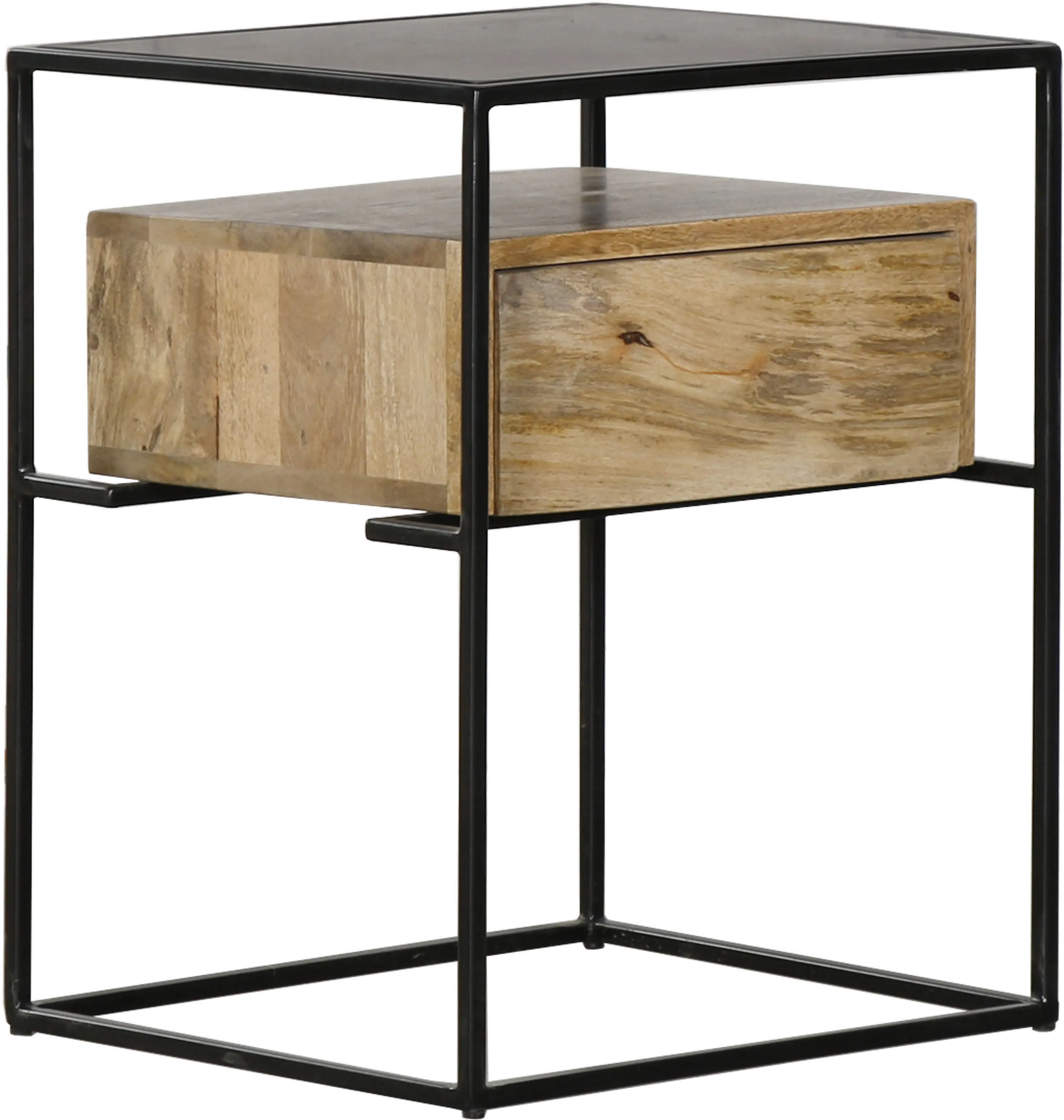 Industrial Iron Frame End Table - Modern Eclectic-1