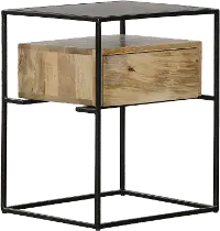 Industrial Iron Frame End Table - Modern Eclectic