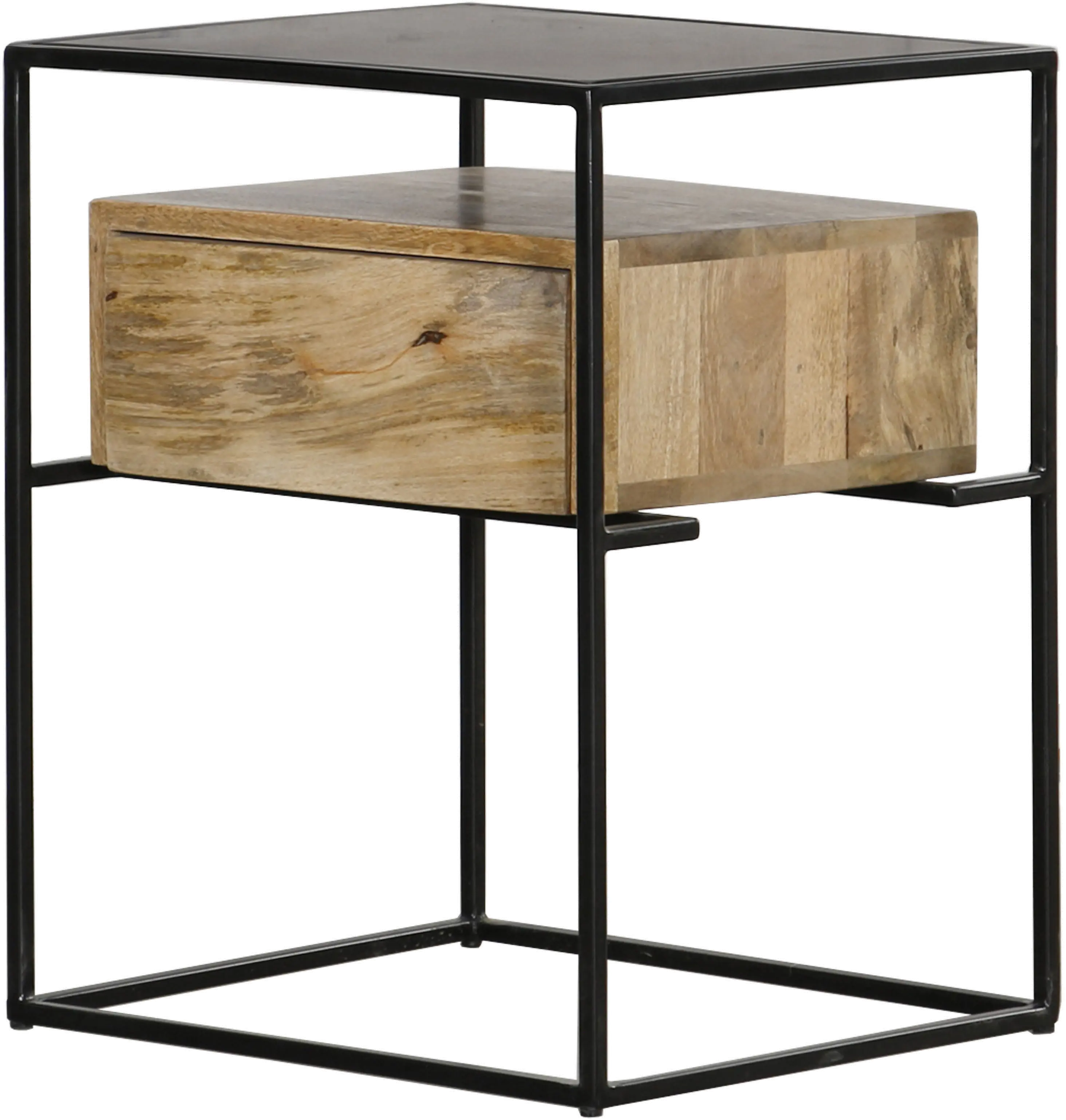Industrial Iron Frame End Table - Modern Eclectic-4