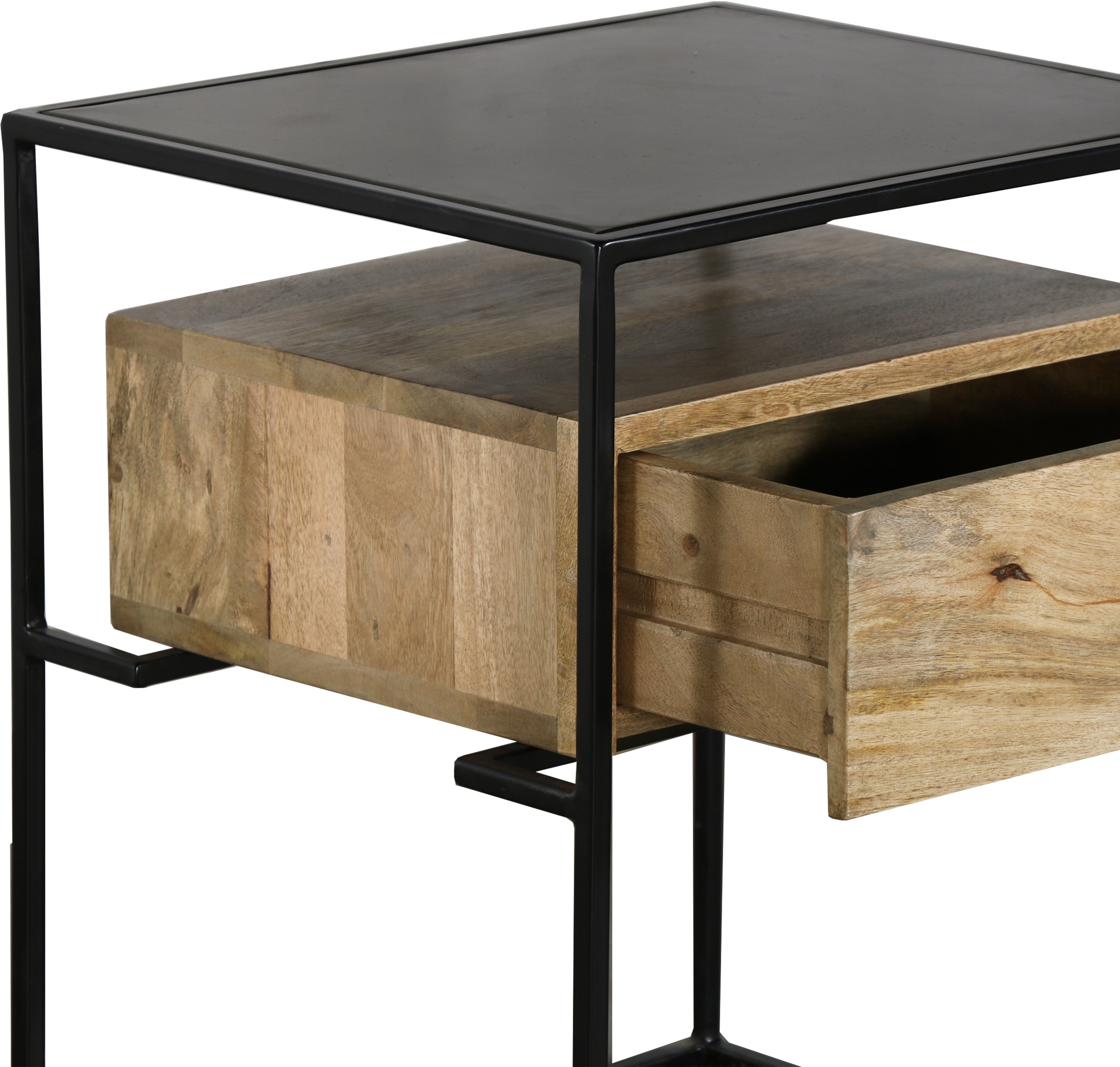 Industrial Iron Frame End Table - Modern Eclectic-5
