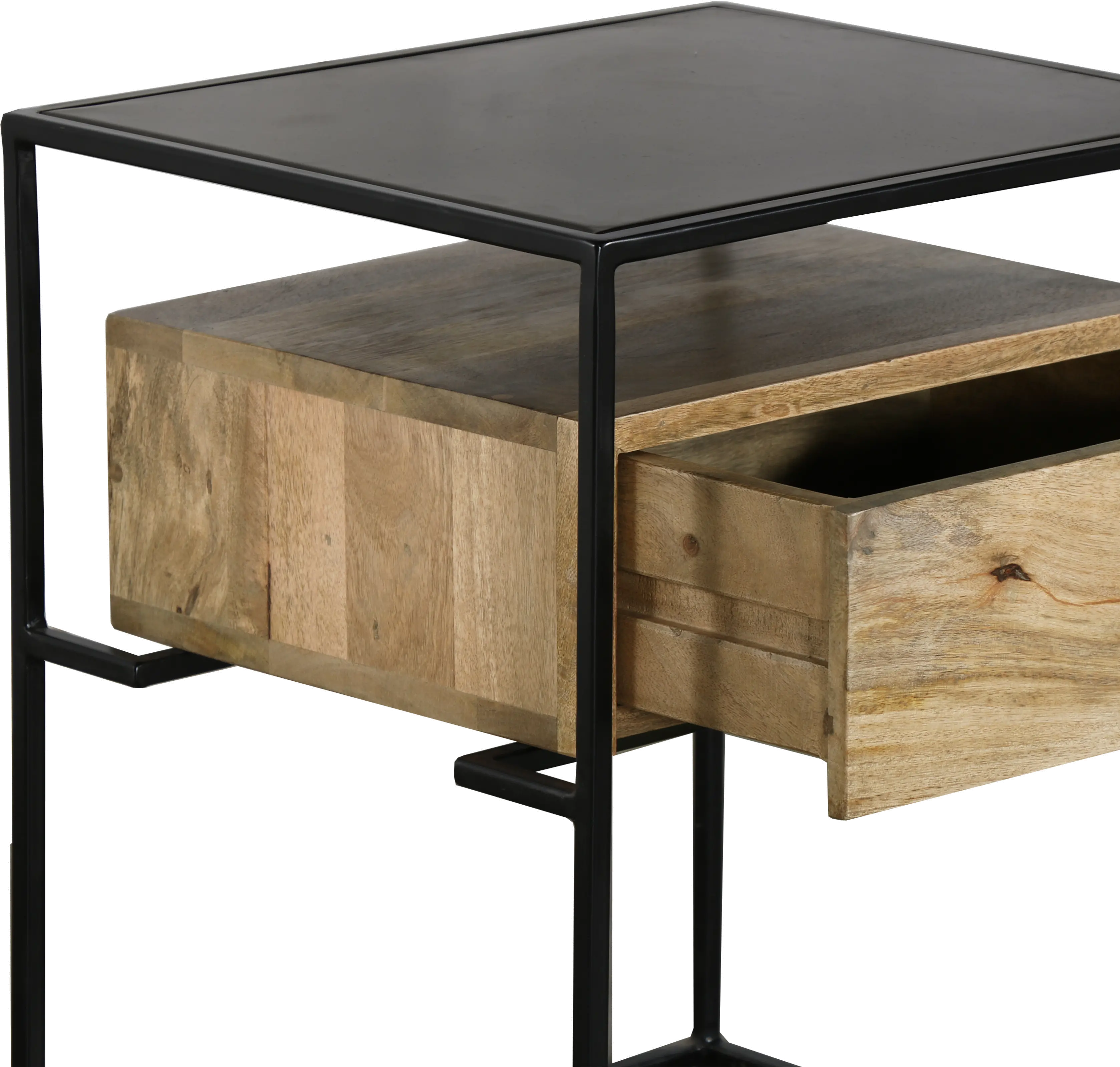 Industrial Iron Frame End Table - Modern Eclectic-5