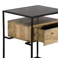 Industrial Iron Frame End Table - Modern Eclectic-5