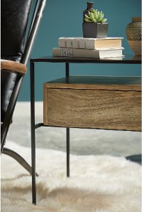 Industrial Iron Frame End Table - Modern Eclectic-7