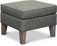 Plaid Gray Ottoman - Willow