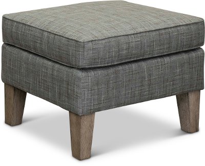 Plaid Gray Ottoman - Willow