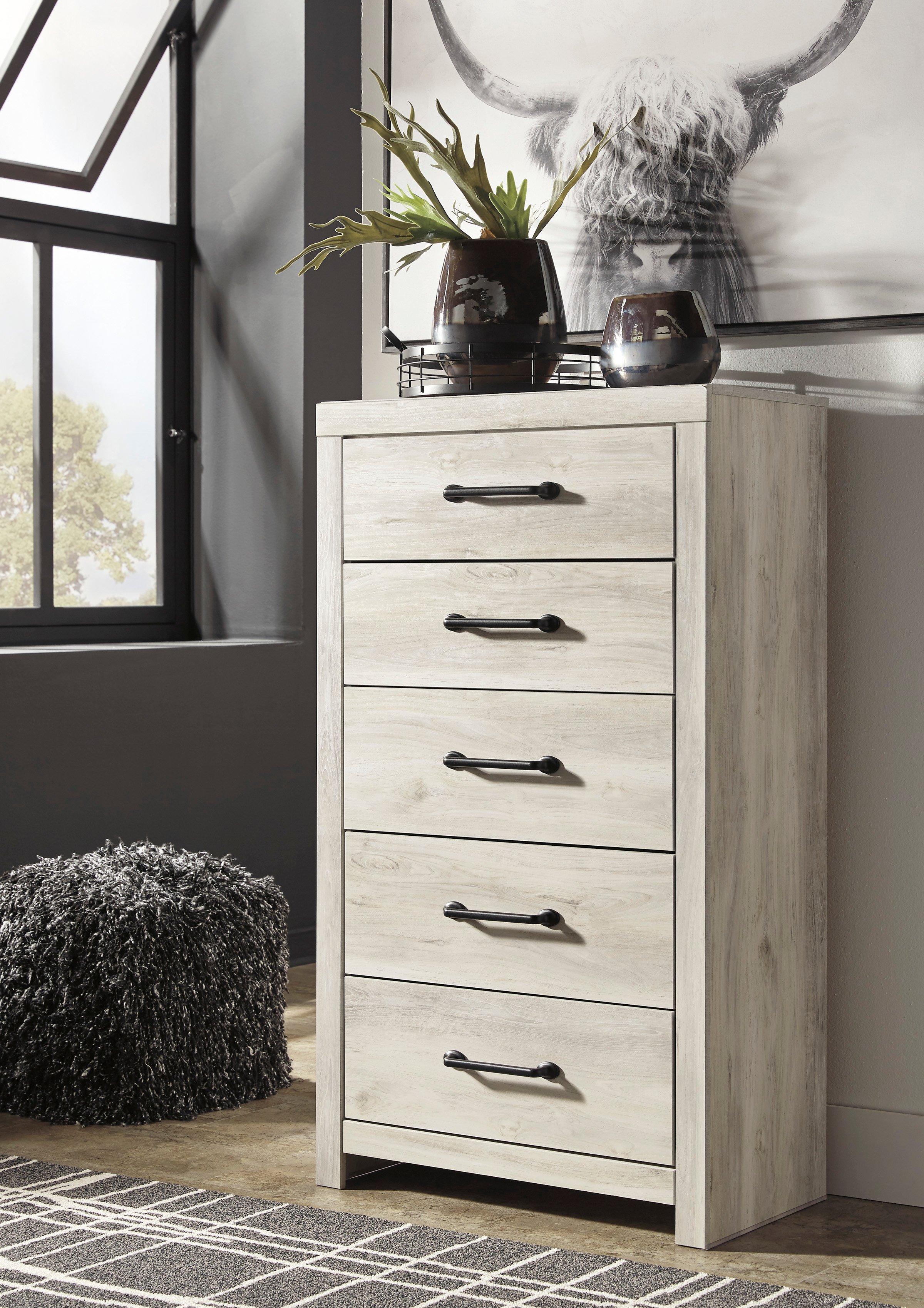 Rustic Whitewash Chest of Drawers - Sunrise Park-2