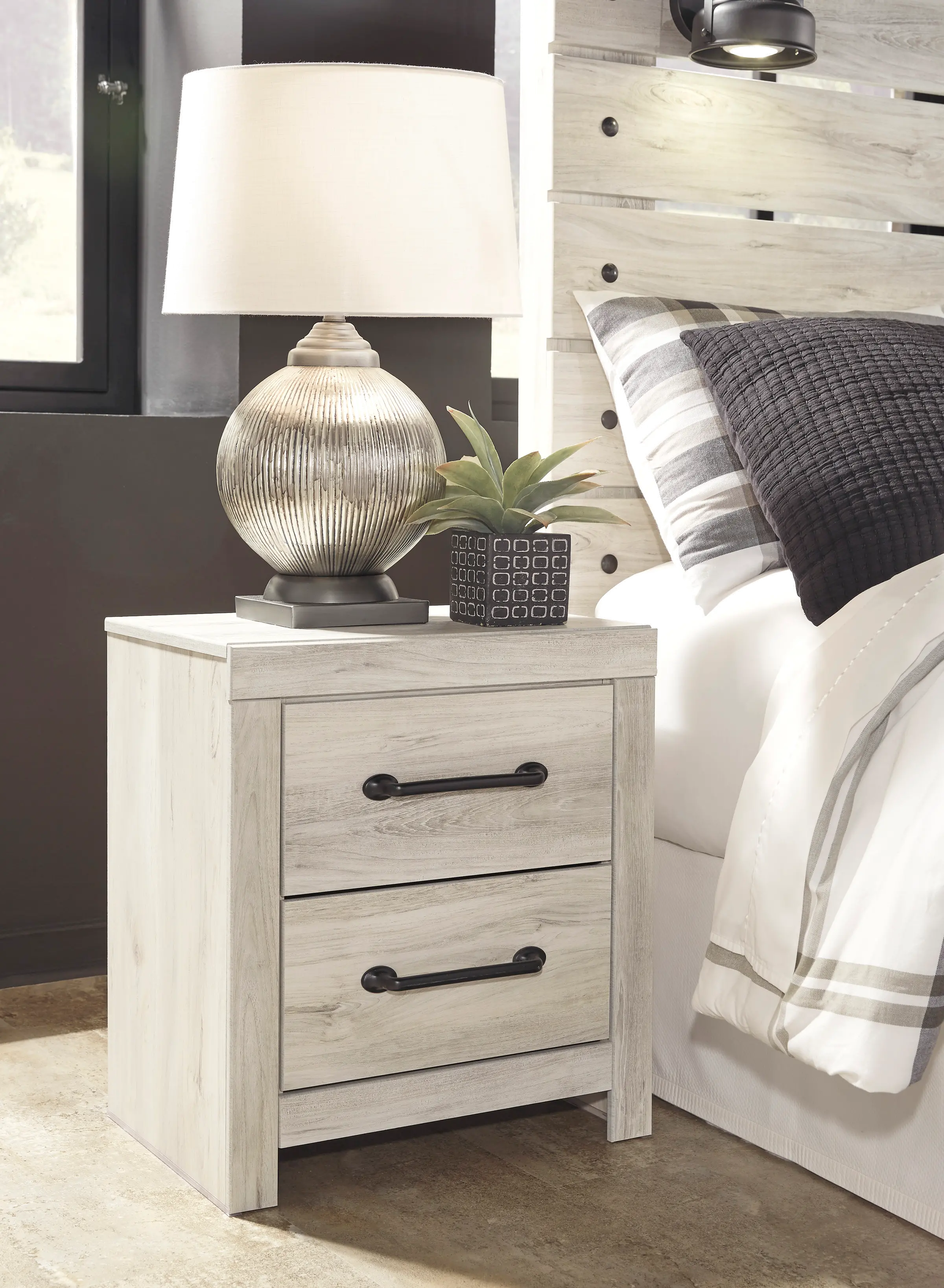 Rustic Whitewash Nightstand - Sunrise Park-2