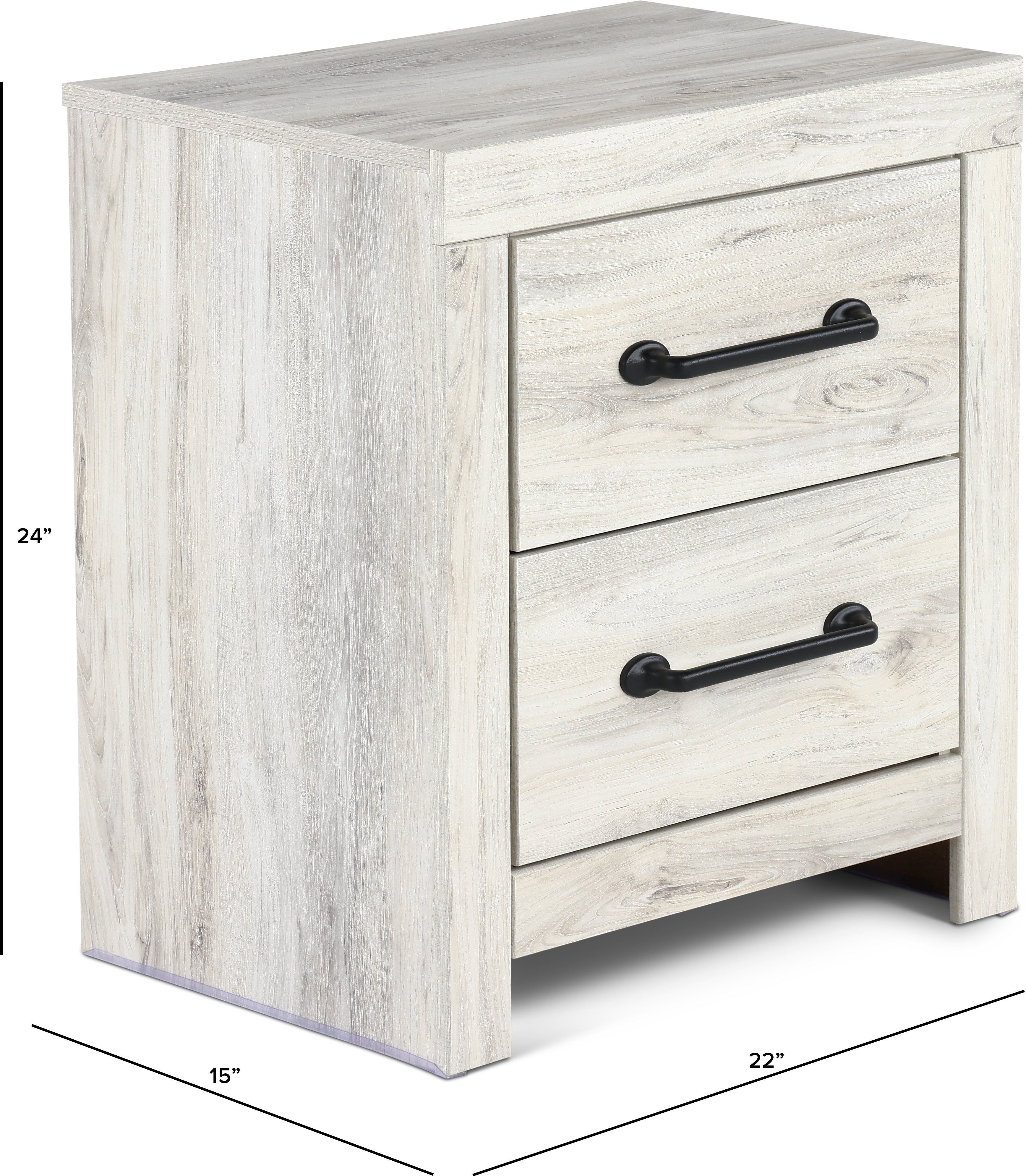 Rustic Whitewash Nightstand - Sunrise Park-4