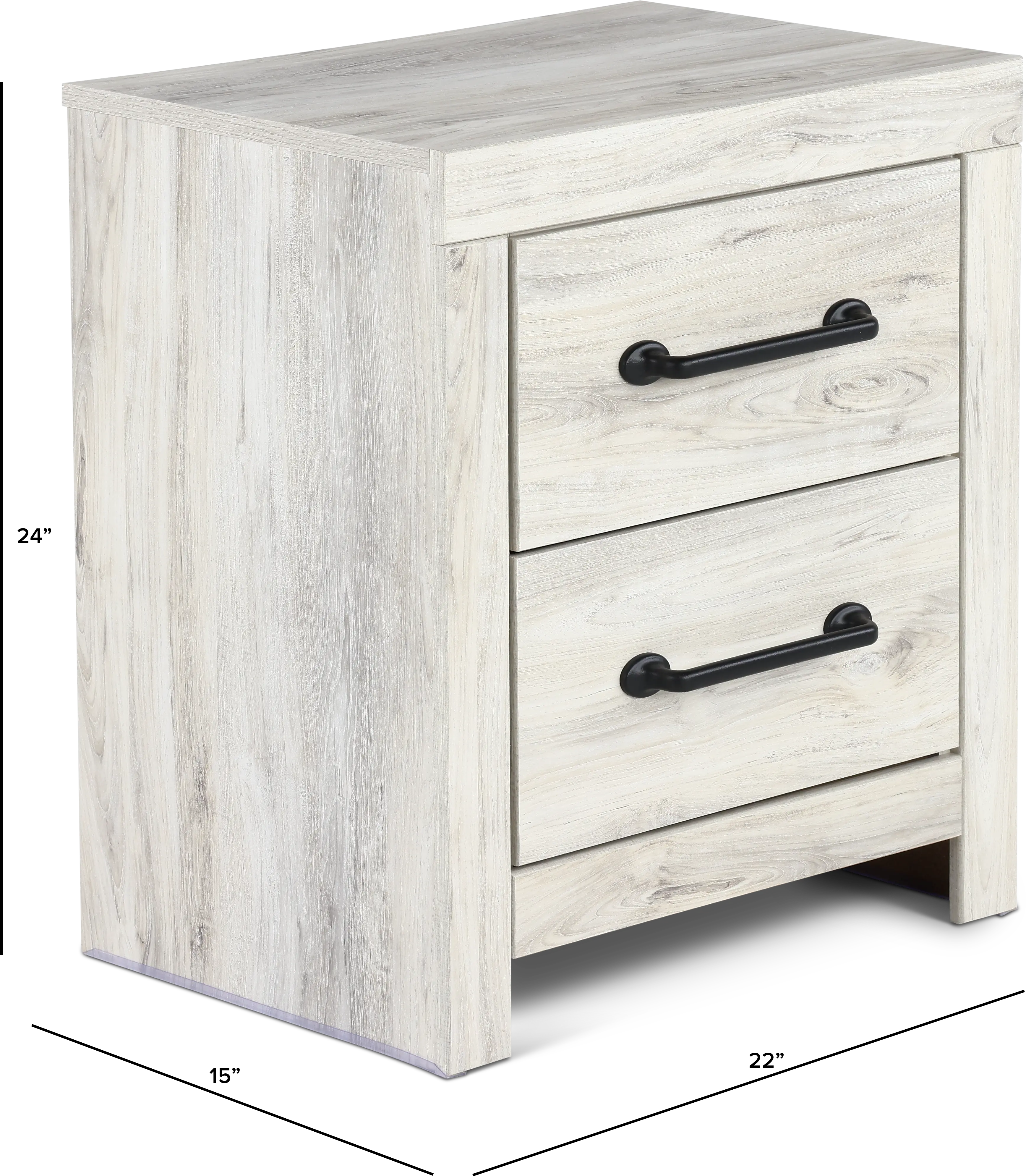 Rustic Whitewash Nightstand - Sunrise Park-4