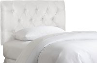 540TVLVWHT Tufted Velvet White Twin Upholstered Headboard