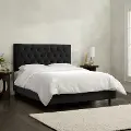 542BEDVLVBLC Tufted Velvet Black Queen Upholstered Bed - Skyline Furniture
