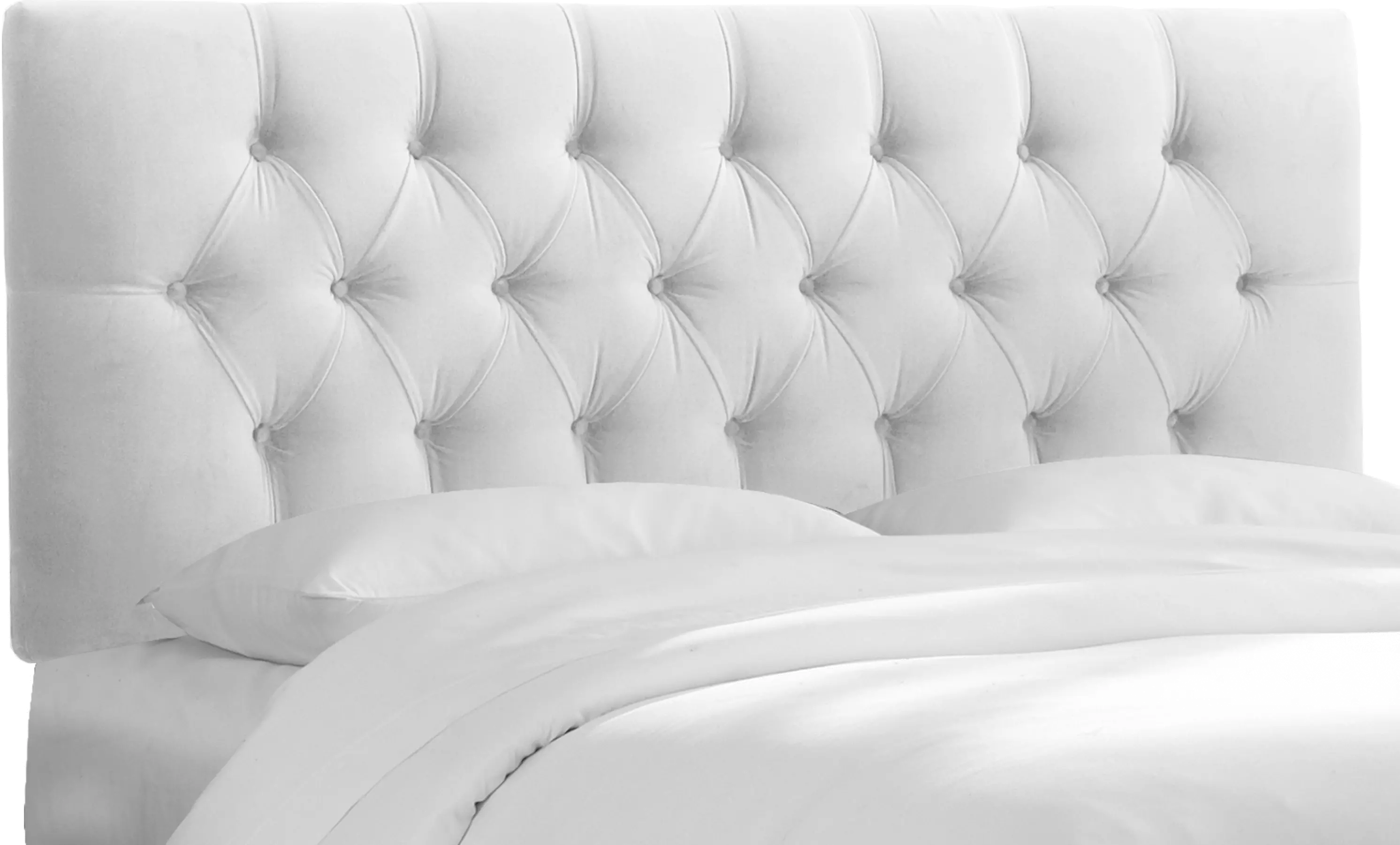 543KVLVWHT Tufted Velvet White King Upholstered Headboard-3