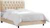 544BEDVLVPRL Tufted Velvet Beige California King Upholstered Bed