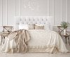 544CVLVWHT Tufted Velvet White California King Upholstered Headboard