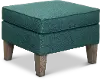 Peacock Blue Ottoman - Paisley