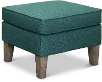 Peacock Blue Ottoman - Paisley