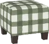 57-2BFLSQRSG Green Plaid Buffalo Check Square Ottoman - Skyline Furniture