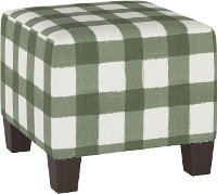 57-2BFLSQRSG Green Plaid Buffalo Check Square Ottoman