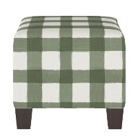 57-2BFLSQRSG Green Plaid Buffalo Check Square Ottoman-2