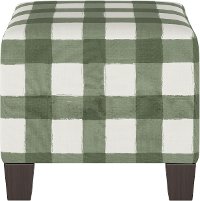 57-2BFLSQRSG Green Plaid Buffalo Check Square Ottoman-6