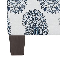 57-2BLCKPSLNVY Navy Blue Paisley Patterned Square Ottoman-3