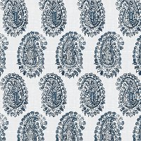 57-2BLCKPSLNVY Navy Blue Paisley Patterned Square Ottoman-4