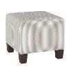 57-2OXFSTTPE Taupe Oxford Stripe Square Ottoman