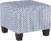 57-2SHRMDNWHTFLX Sahara Midnight Blue on White Square Ottoman