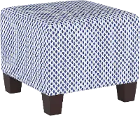 57-2SHRMDNWHTFLX Sahara Midnight Blue on White Square Ottoman