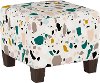 57-2TRXEMOC Terrazzo Multi Color Square Ottoman