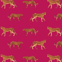 586NATCHWLRSP Mid Century Raspberry Cheetah Walk Round Ottoman-4