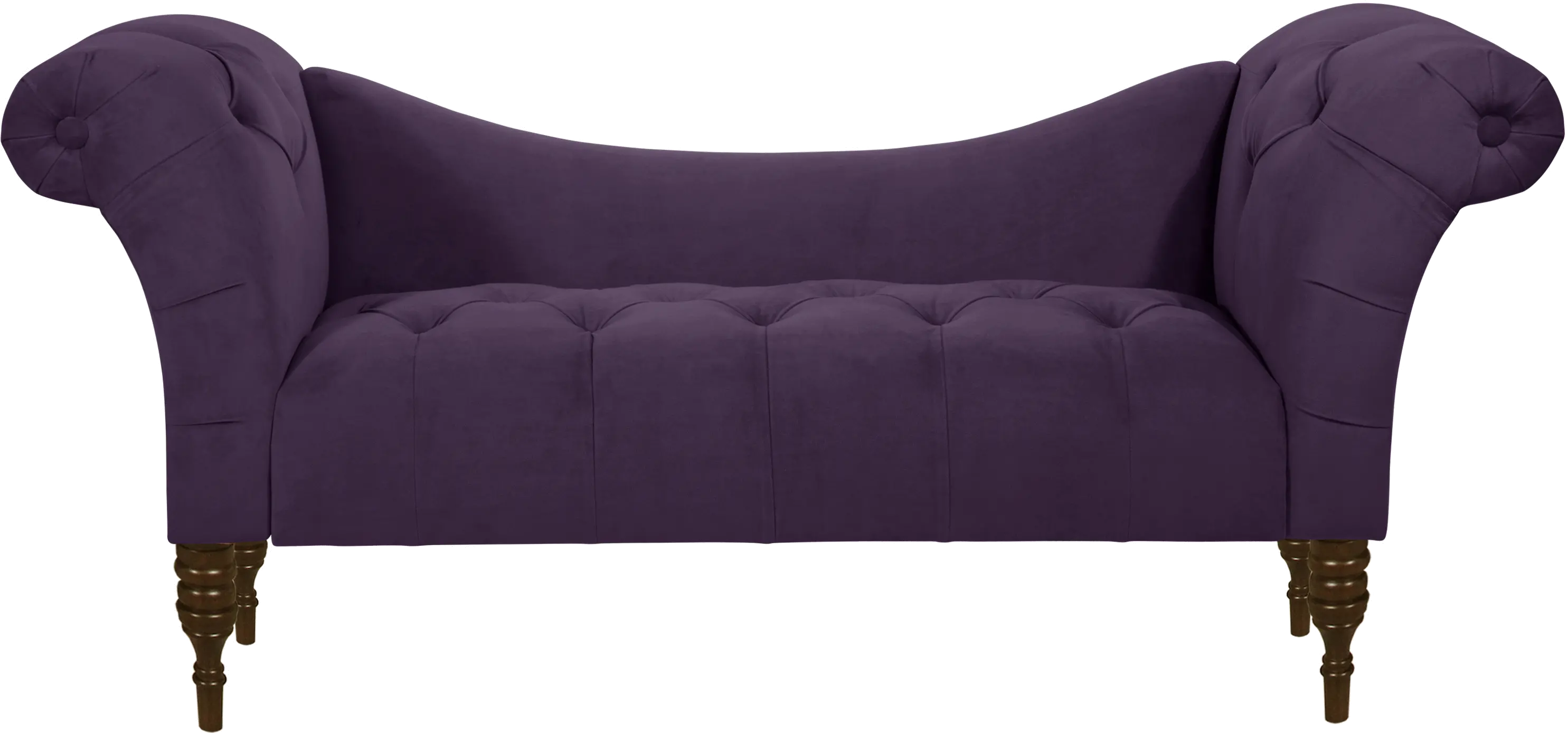 6006VLVABR Silvia Purple Velvet Tufted Lounge Chaise-2