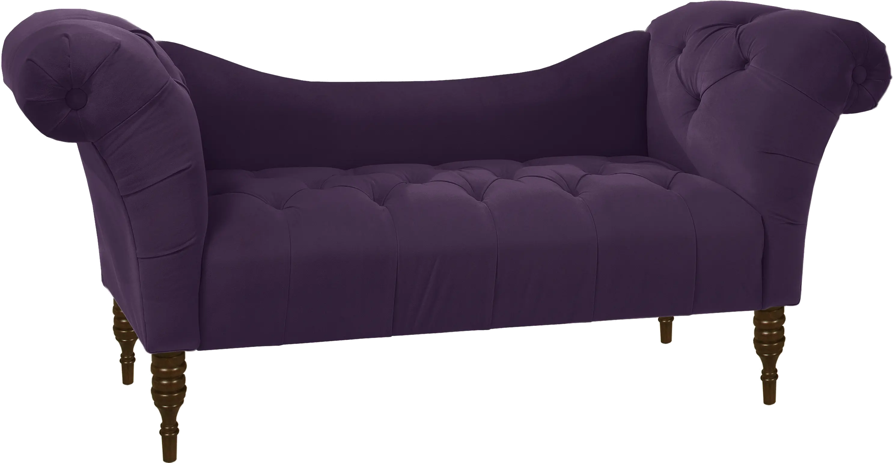 6006VLVABR Silvia Purple Velvet Tufted Lounge Chaise-3