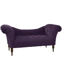 6006VLVABR Traditional Velvet Aubergine Purple Tufted Lounge Chaise-3