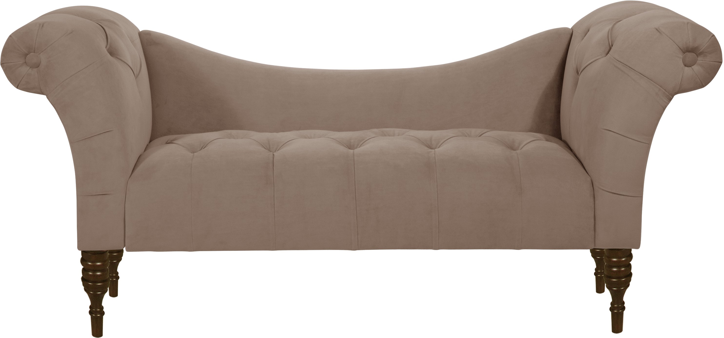 6006VLVCC Silvia Cocoa Brown Velvet Tufted Lounge Chaise-3