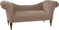 6006VLVCC Traditional Velvet Cocoa Brown Tufted Lounge Chaise-1