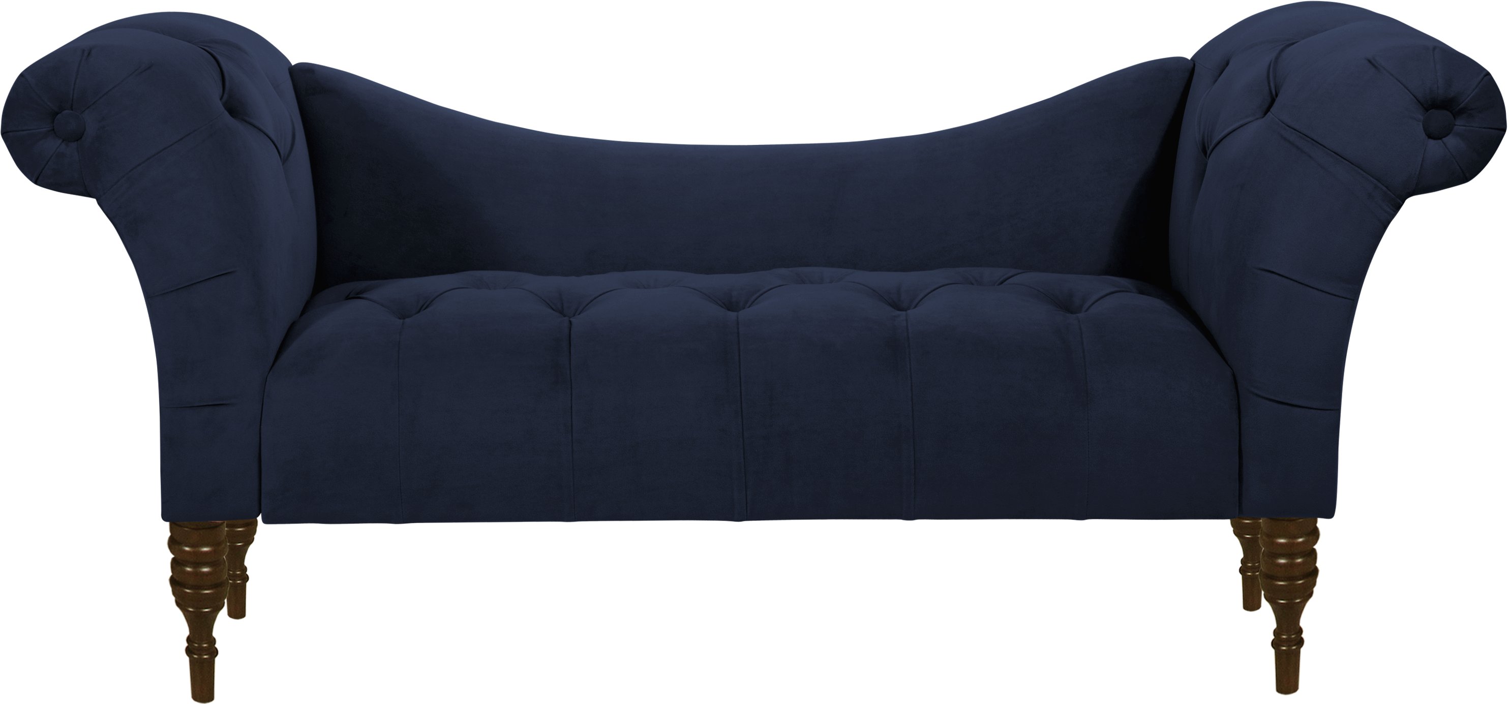 6006VLVINK Silvia Traditional Velvet Navy Ink Tufted Lounge Chaise-2