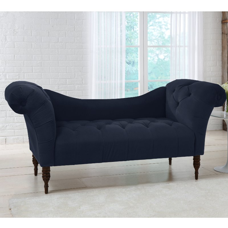 Traditional Velvet Ink Blue Tufted Lounge Chaise Rc Willey Furniture - Velvet Chaise Lounge Antique Traditional Velvet Ink Blue Tufted Lounge Chaise Rc Willey Furniture - Velvet Chaise Lounge Antique