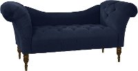 6006VLVINK Traditional Velvet Ink Blue Tufted Lounge Chaise-3