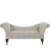 6006VLVLGHGR Traditional Velvet Gray Tufted Lounge Chaise-2