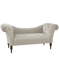 6006VLVLGHGR Traditional Velvet Gray Tufted Lounge Chaise-3
