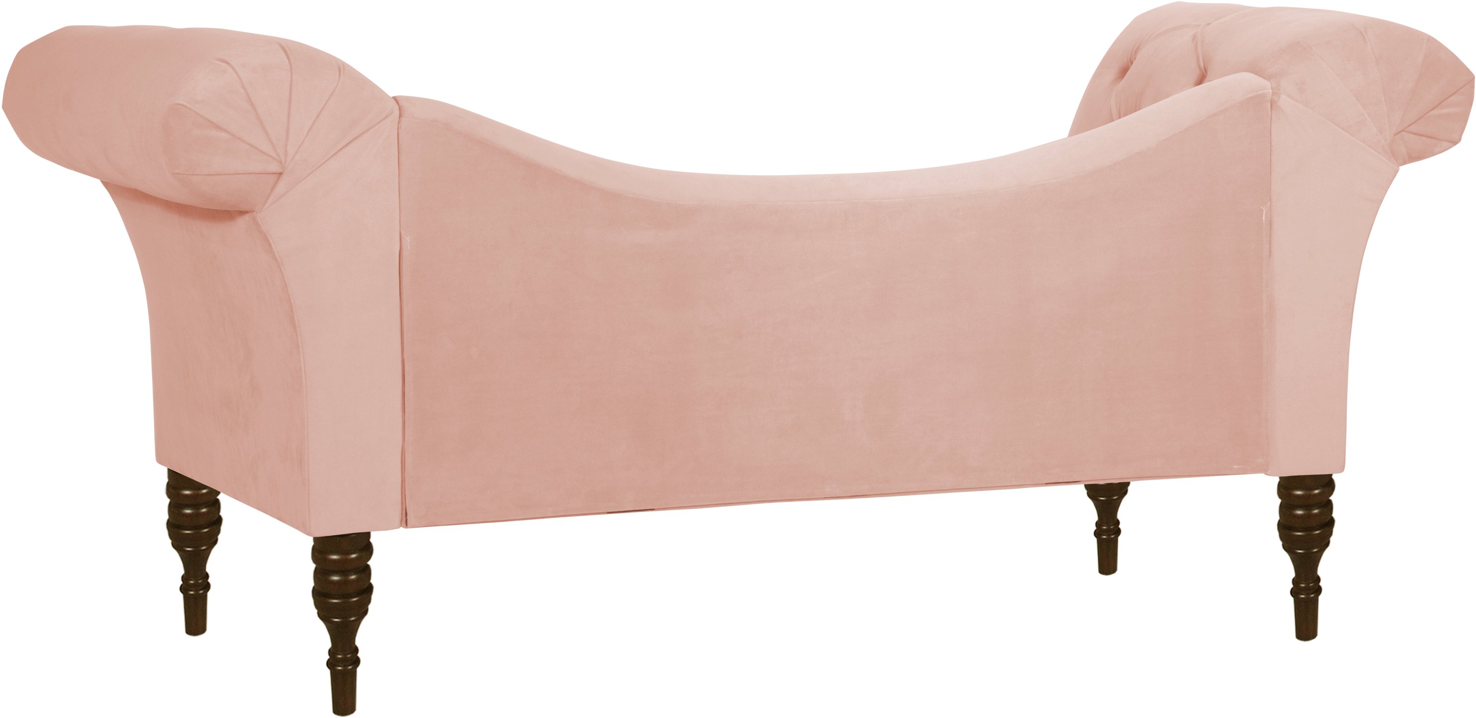 6006VLVTBLSH Silvia Traditional Velvet Blush Pink Tufted Lounge Chaise-4