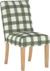 63-6SLNATBFLSQRSG Green Plaid Slipcover Upholstered Dining Room Chair - Jennifer