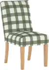 63-6SLNATBFLSQRSG Jennifer Green Plaid Slipcover Upholstered Dining Chair - Skyline Furniture