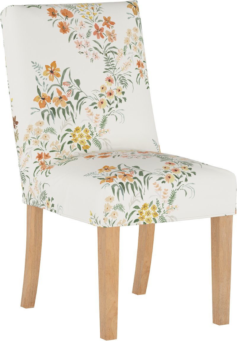 Cream Floral Slipcover Upholstered Dining Room Chair Jennifer Rc Willey Furniture Store
