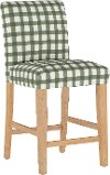 63-7SLNATBFLSQRSG Green Plaid Slipcover Upholstered Counter Height Stool - Jennifer